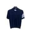 Summer Classic Four-Bar Lapel Short-Sleeve Ladies' Slimming Casual Polo