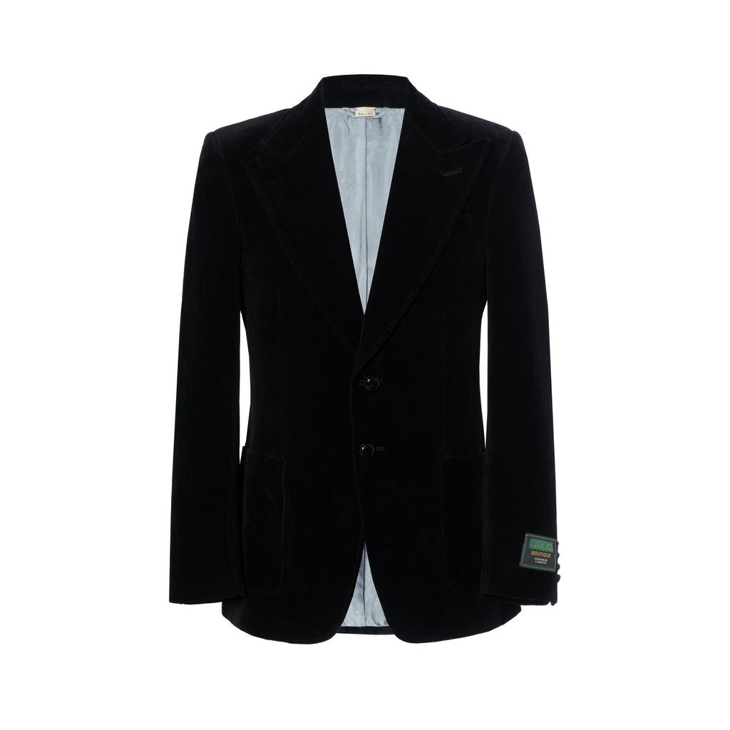 velvet single-breasted blazer 648932-Z8AMW-1000