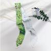 French green small long narrow silk scarf women's spring and autumn pointed corner tied bag ribbon braided hair band headgear scarf streamer belt