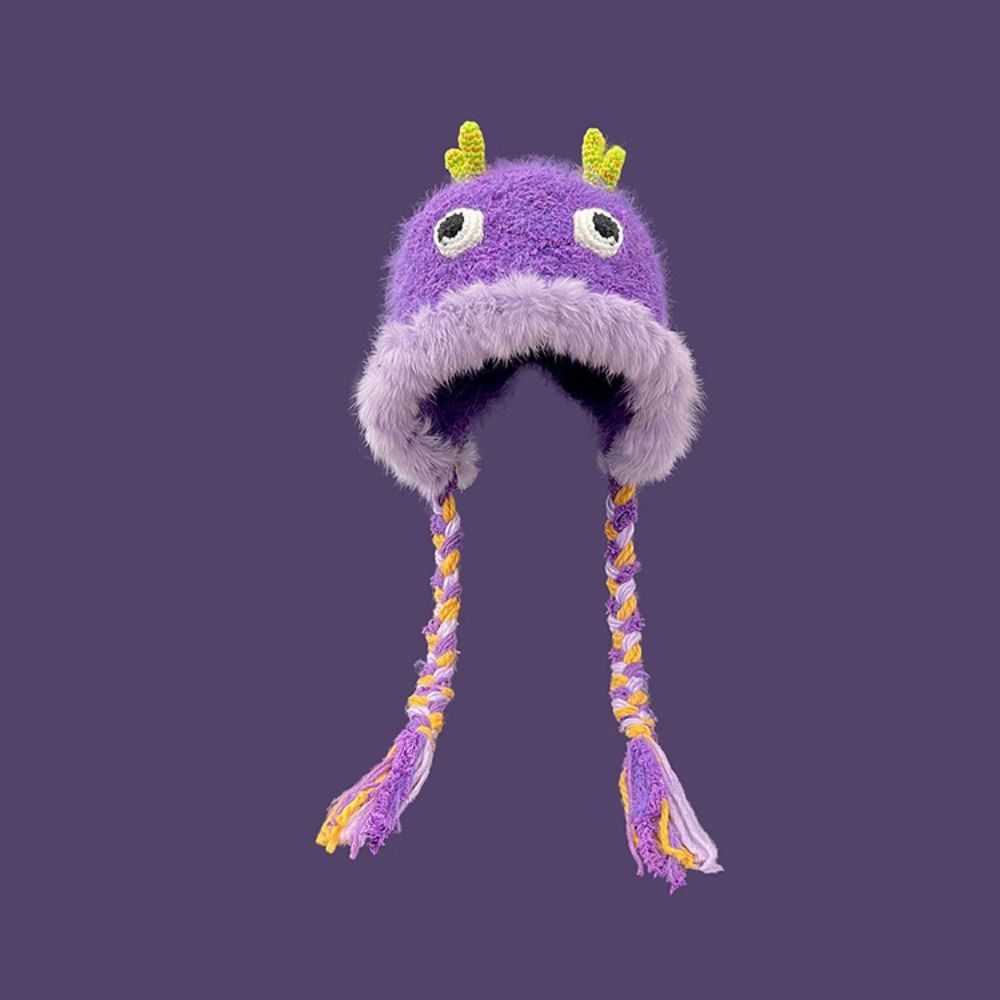 Cloth Accessories Kawaii Funny Hat Knitting Ear Protection Hat Outdoor Cartoon Plush Hat  Boy