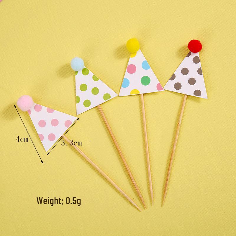 Mini Birthday Hat & Banner Cake Decorations - Internet Celebrity Style Baking Accessories