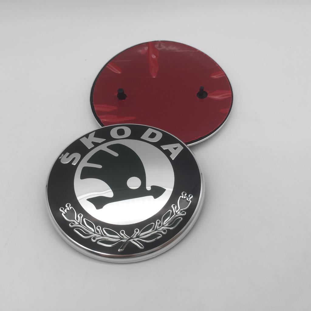 2025 Neu 1 Stück 3D 88mm 79mm für SKODA Auto Frontgrill Haube Motorhaube Emblem Heck Heckstoßstange Kofferraum Aufkleber Abzeichen Styling Zubehör
