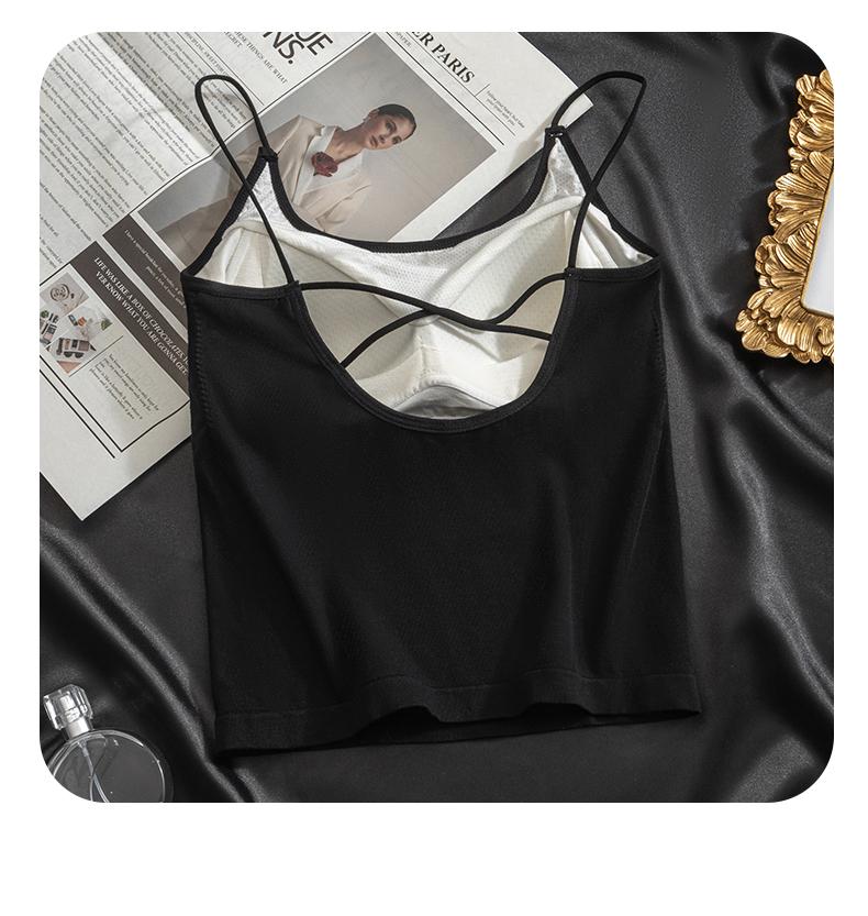 Skin friendly, breathable round neck, comfortable base, camisole vest, women's inner and outer wear, slimming top