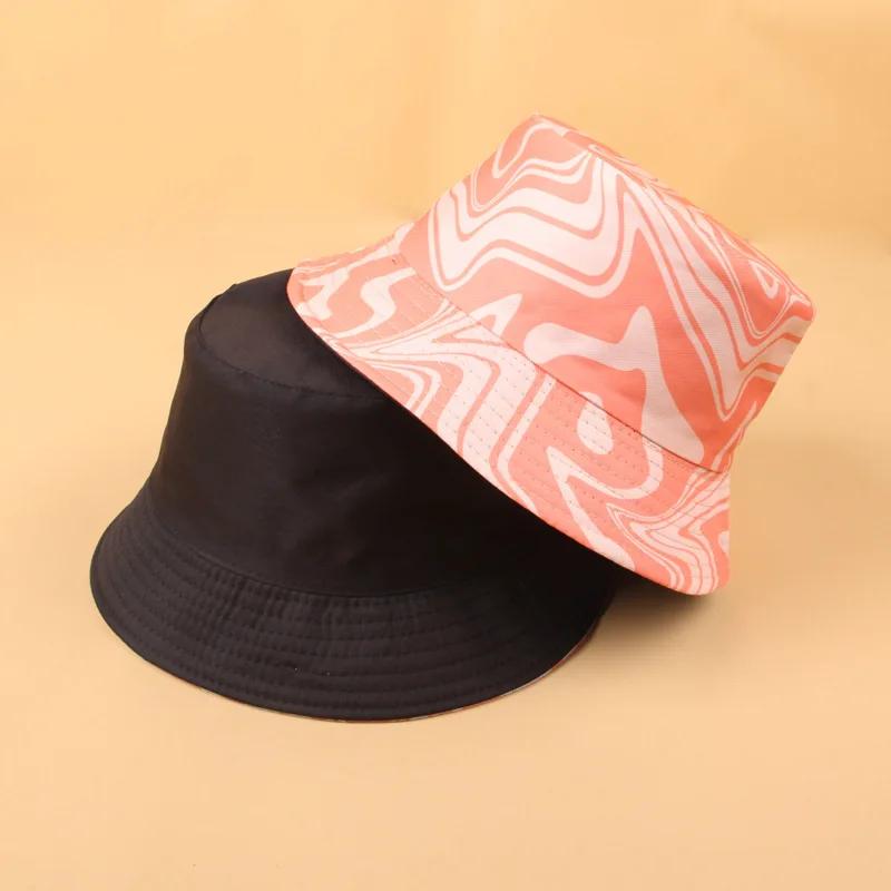 New Street Graffiti  Men's Bucket Hat Double-Sided Hip Hop   Outdoor Women Caps Beach Sun Protect Fishing Unisex Bonnet