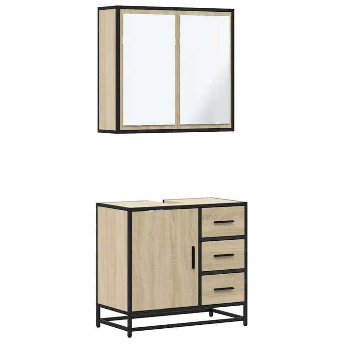 VidaXL Set of Bathroom Furniture 2 Pcs Sonoma Oak 3300896