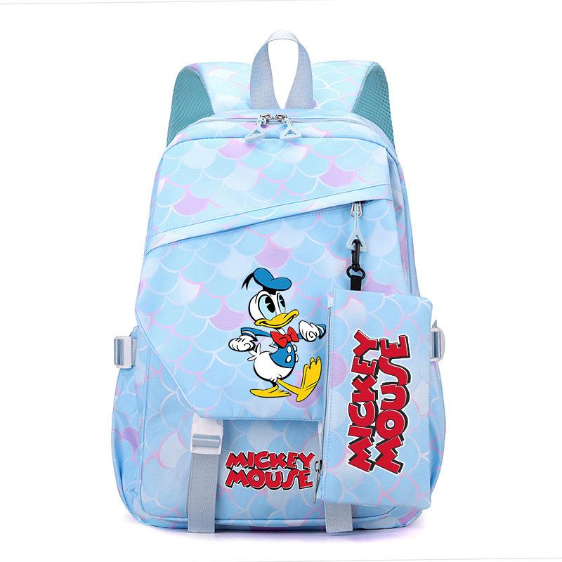 3 Piece School Backpack Set for Students Large Capacity Oxford Cloth Schoolbag with Shoulder Strap and Pencil Case