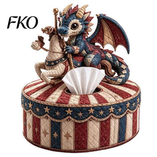 Pre-cut Fabric Sewing Kit Quilted DIY Patchwork Tissue Box Kit, with Pre-Cut Fabric, Hand-sewing Craft Whimsical Woodland Animal Box, for Adults