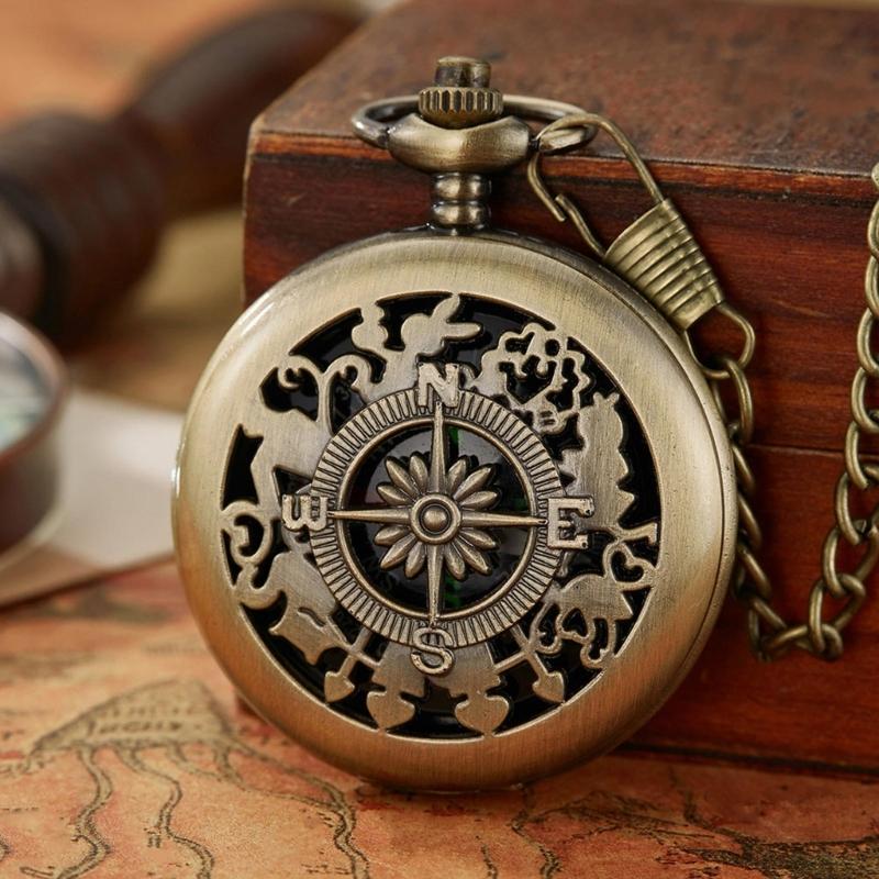 Vintage Flip Compass Pocket Watch Design Outdoor Hiking Navigation Gift Retro Portable Compass Survival Tool