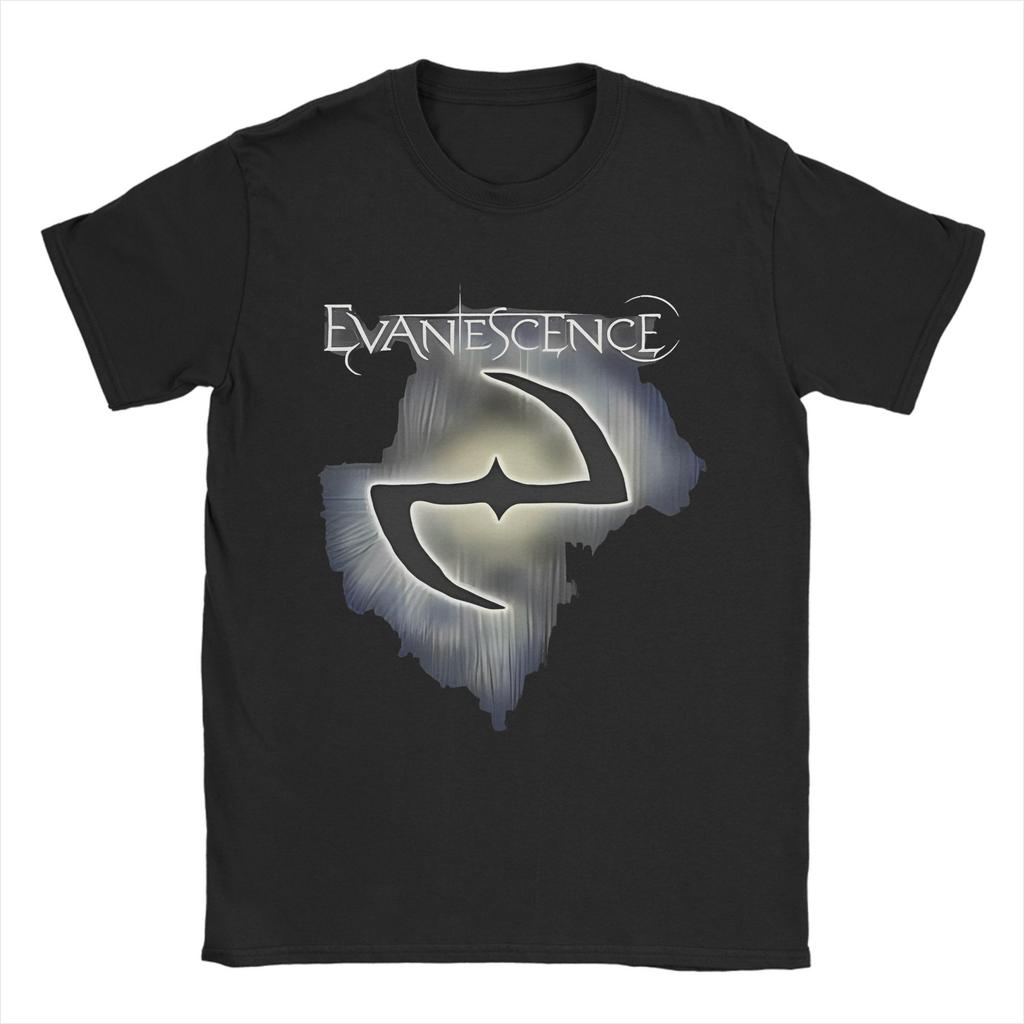 Ästhetische Evanescence Rockband langsames T-Shirt Herren Rundhals Kurzarm Kleidung Baumwolle Sommer Oberteil T-Shirt