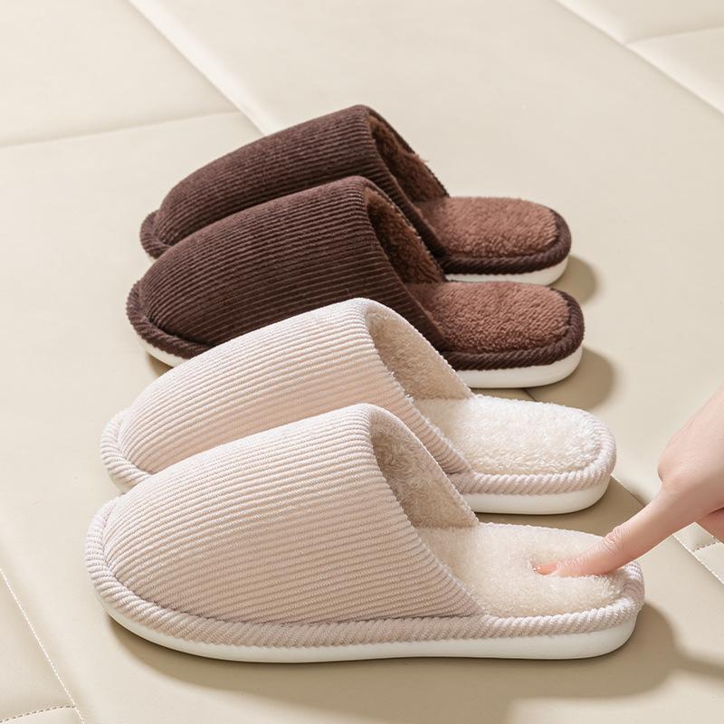 Cixi cotton slippers spring and autumn home use indoor non-slip warm couple plush