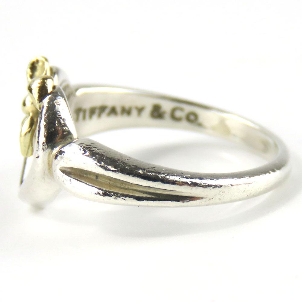 Used TIFFANY&Co. Ring Heart Ribbon EU#49.5 Silver925/K18 Yellow Gold 3.2g Silver Yellow Gold