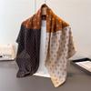 Korean Version Of Imitation Silk High-End Printing Large Square Scarf Silk Scarf Shawl Headscarf Beach Scarf Neck Protection Scarf Decorative Scarf