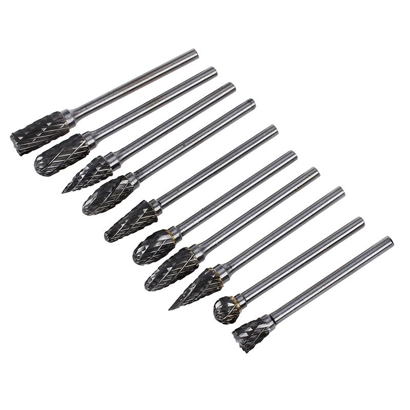 10x Tungsten Carbide Cutter Rotary Burr Set 1//8 Shank Drill Bits Die Grinder Bit