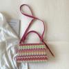 Woven Straw Rainbow Women's Bag 2026 New Chain Party Handbag Stylish Fashion Single Shoulder Bags For Young Lady