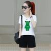 Superior Sense Short Sleeve Two-piece Set Casual Sports Women Summer Korean Version Loose Large Size Printing Fashion Internet Celebrity Suit