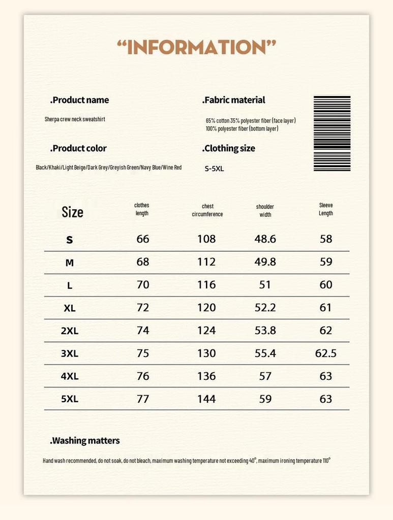 JEEP SPIRIT Men's Winter Fleece-Lined Crew Neck Sweatshirt