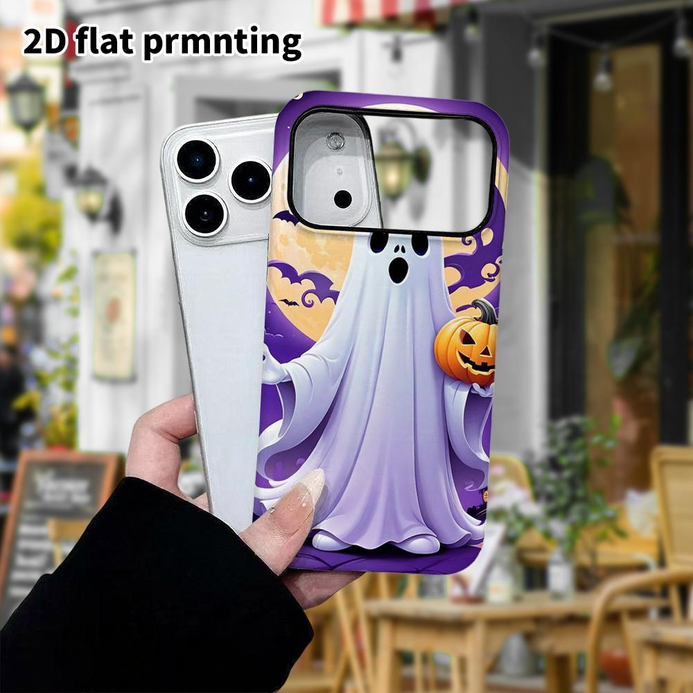 Phone Case: 2D Flat Design Suitable for iPhone 18, 17, 16, 15, 14, 13 Pro Film Protective Case, Couple Style, Cartoon Ghost, Christmas and Halloween G