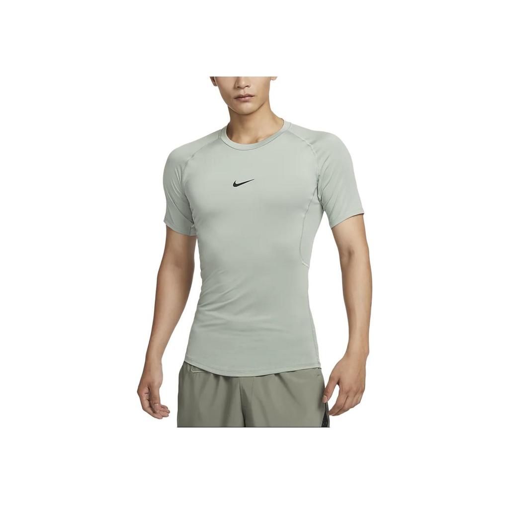Nike Pro Dri-Fit Comfortable Moisture-Wicking Slim Fit Short Sleeve T-Shirt Men Tops Horizon-Green Black FB7933-370