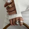 Baroque Special-Shaped Simulation Pearl Ring - Retro Irregular Alloy Design