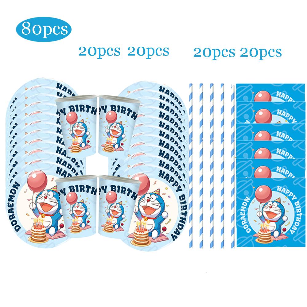 Cartoon Doraemoned Birthday Party Decor GameCartoon Dor Disposable Tableware Cake Topper Kids Boy Party Supplies Baby Shower Toy