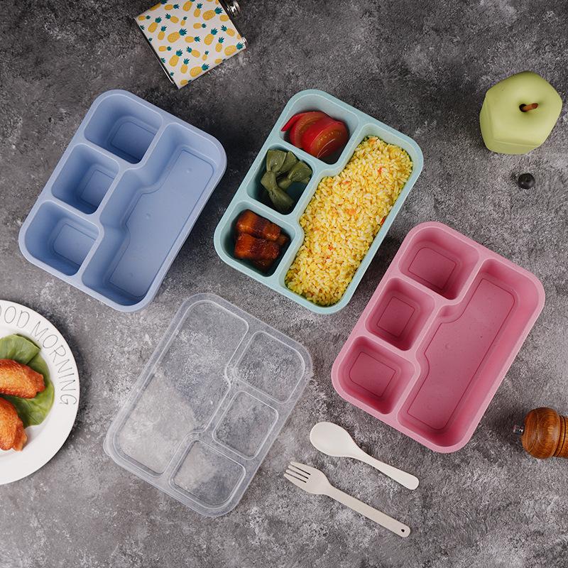 Rectangular Food-Sealed Compartmentalised Lunchbox for Students and Office Workers
