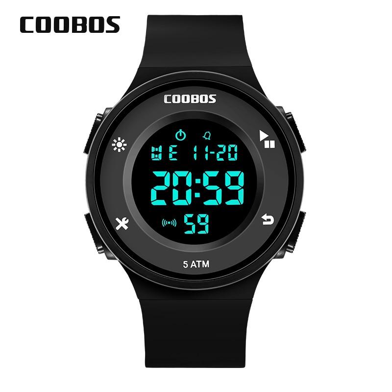 Korean Style Men's Digital Watch Simple Business 5Bar Waterproof LED Wrist Watches For Male Top Brand Sports Surf Military Watch