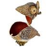 FJ FENGZHIJIE Owl Jewelry Box, Crystal-Decorated Enamel Trinket Box with Gold-Plated Frame, Decorative Animal Storage Case for Rings and Earrings