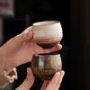 Handmade Rough Ceramic Teacups Kung Fu Teaware Accessories Japanese Style Vintage Single Teacups Retro Master Tasting Cups