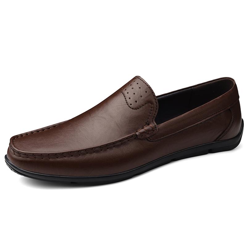 

Fashion Handmade Men s Loafers Lightweight Breathable Casual Shoes Outdoor Mens Slip on Flat Driving Shoes Soft Business Shoes Moccasins 44 коричневый