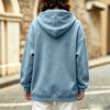 Felpa da donna casual con cappuccio e scollo a V, vestibilità larga