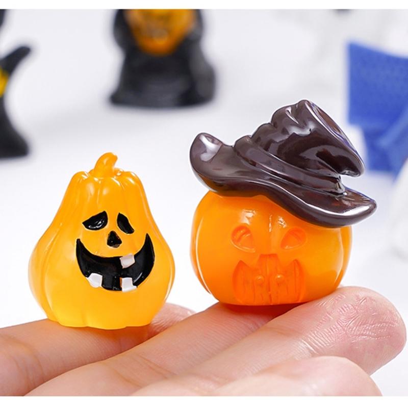 13PCS Halloween Figurine  Landscape Desktop Decoration Set Miniature  Ornament Resin Crafts For Party Home