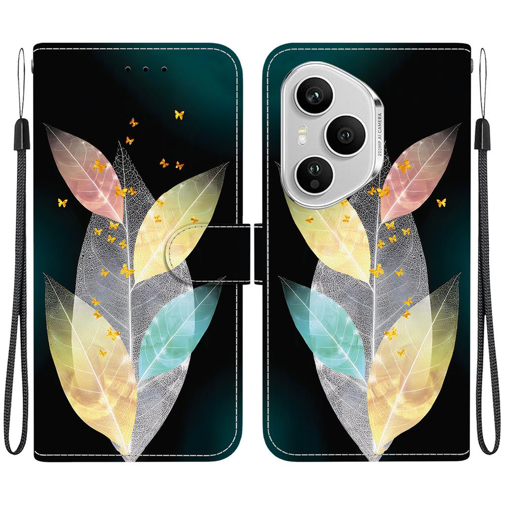 For Honor 400 Pro 5G (Global) Case Pattern Printing Leather Flip Wallet Phone Cover with Lanyard