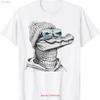 Alligator Crocodile Sunglasses Retro Vintage Chill Cool T Shirt Vintage Washed Graphic Comfortable Homme Casual Soft Slightly