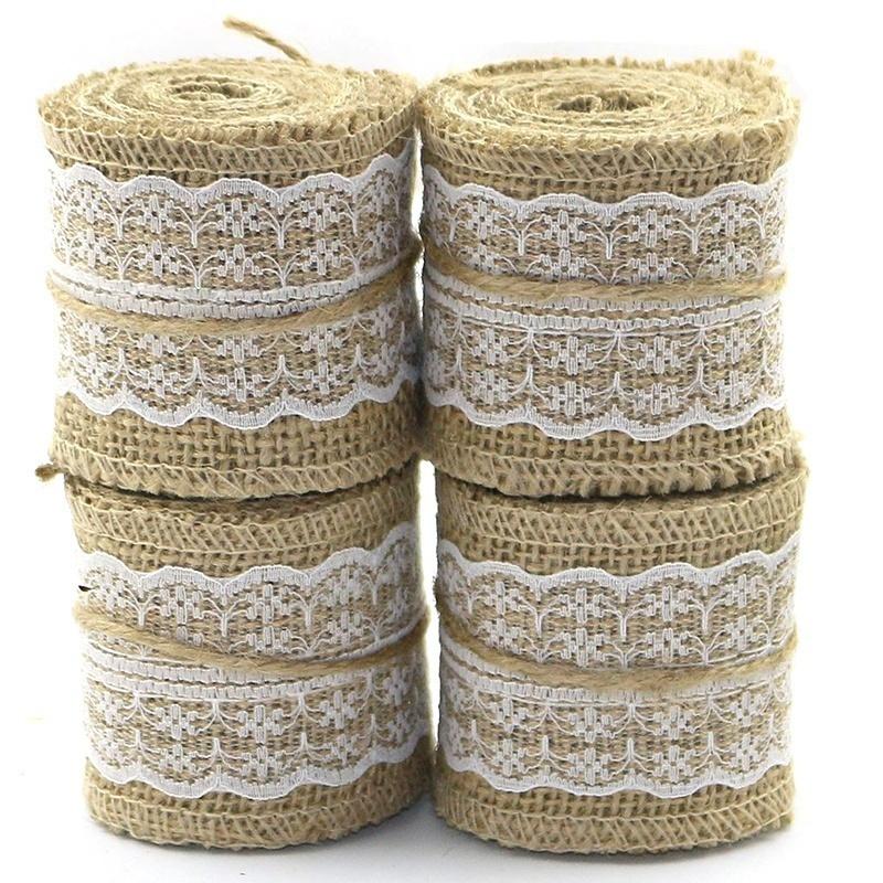 Přírodní jutová látka juta rustikální svatba vintage role