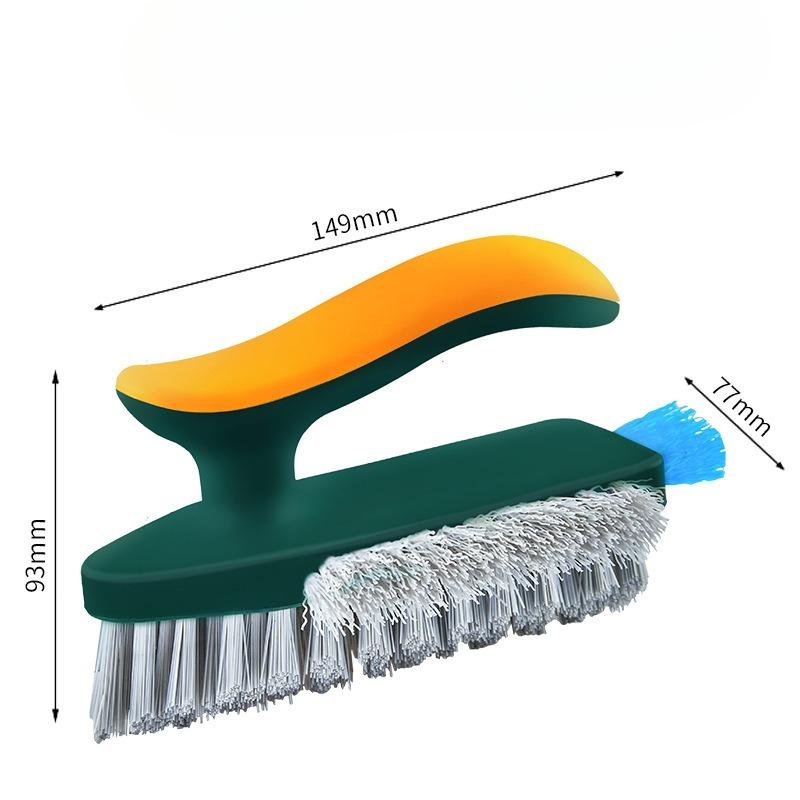 3-in-1 Gap Brush, Scrapes Water & Brushes Dust, V-Shaped Bristles 90° Dead Angle Free for Bathroom & Floor