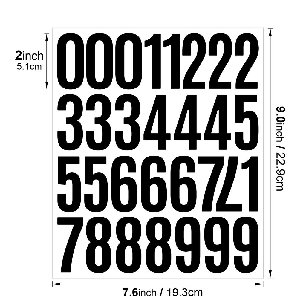 2-inch Digital Sticker Cut Die Self-adhesive Vinyl Vinyl Sticker Waterproof Number Identification Classification Digital Sticker