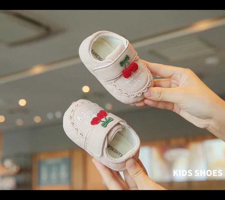 Weiche Sohle Rutschfeste Lauflernschuhe Prinzessin Schuhe - Klettverschluss Frühling/Herbst Mädchenschuhe