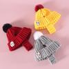 Ear Exposed Knitted Dog Hat Warm Pompon Pet Hat Winter Pet Dress Up  Autumn and Winter