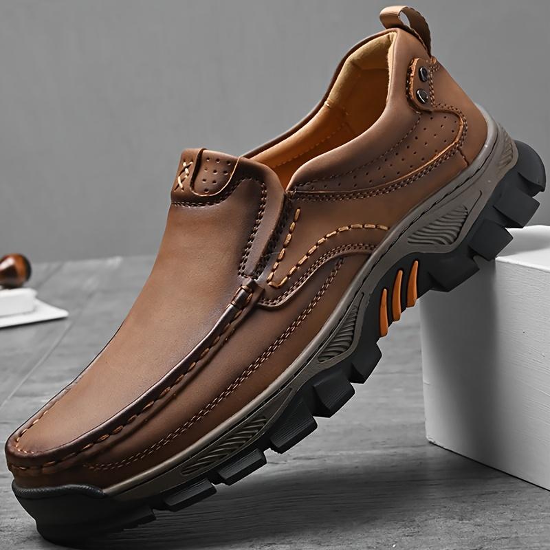 

Размеры 6.5-10 Дышащие лоферы слипоны - Мужская повседневная обувь с нескользящей резиновой подошвой для осени, весны, черного, коричневого, серого цвета 45