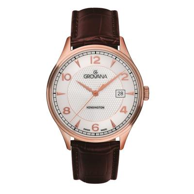 Kensington Leather Strap Silver Dial Quartz 1305.1562 Men's Watch