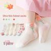 5 Pairs of Breathable Mesh Mid-Calf Lace Socks for Baby Girls - Perfect for Spring/Autumn
