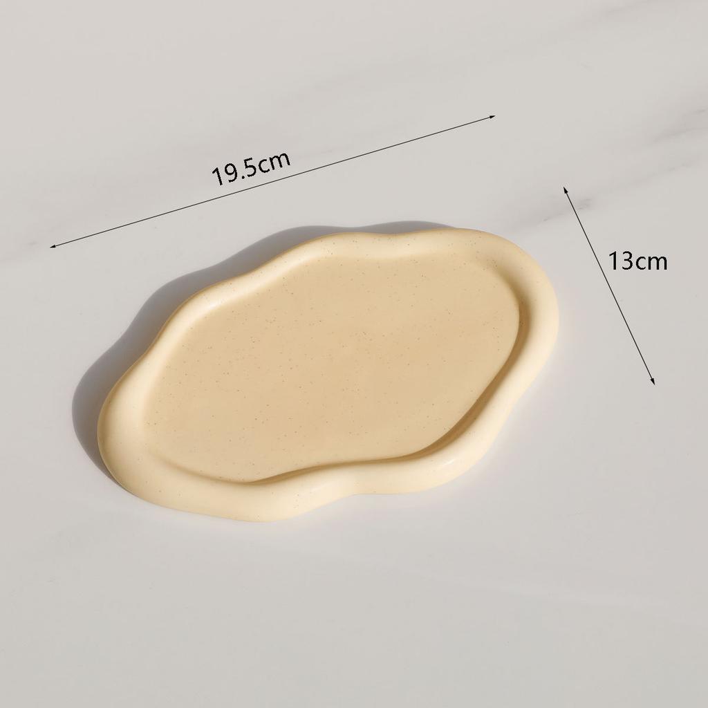 Simple ceramic dinner plate decorative plate, creative cloud tray, kitchen living room home jewelry storage plate, cloud plate