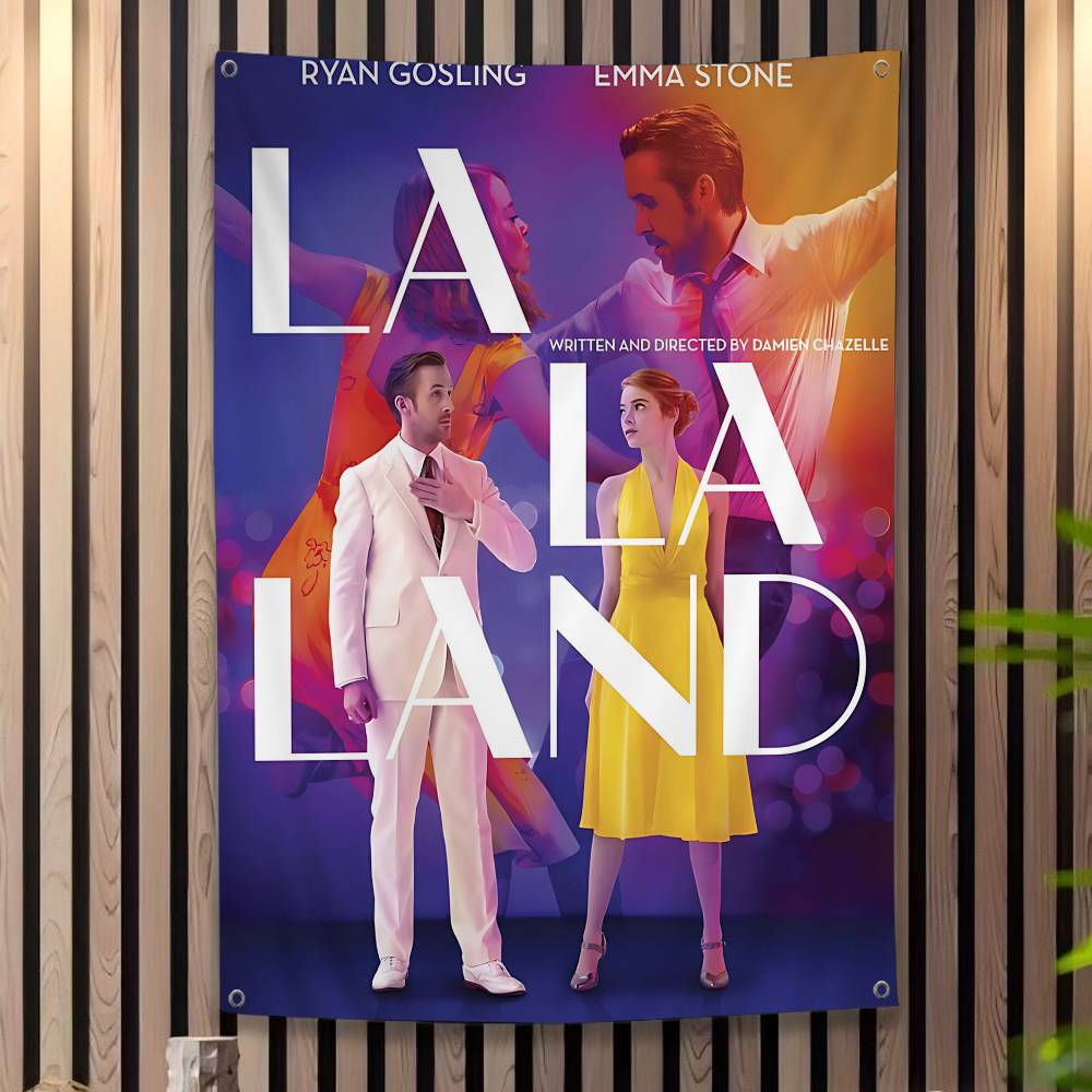 

Movie La La Land Creative Pattern Hanging Flag Polyester Printed Banner Hand Pulled Flag 74x94cm(29x37in)