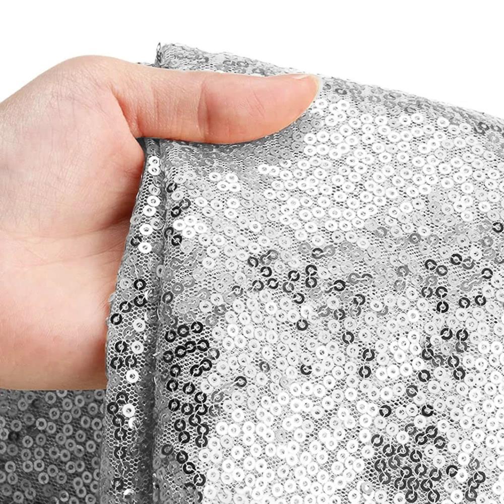 1PC 3/10M Sequin Table Runner Collocation 1PC White Chiffon Wedding Arch Drapes for Baby Shower Birthday Party Backdrop Decor