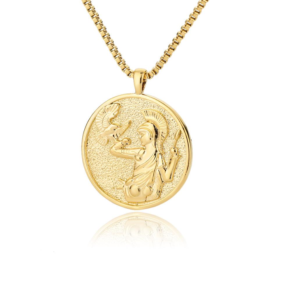 Queen Elizabeth Gold Coin Necklace, Titanium Plated 18K Gold, Ins Women's Collarbone Chain, Creative Gold Coin Accessories
