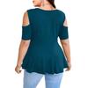 V-Neck Off-Shoulder Short-Sleeve Crossover Strap Women's T-Shirt