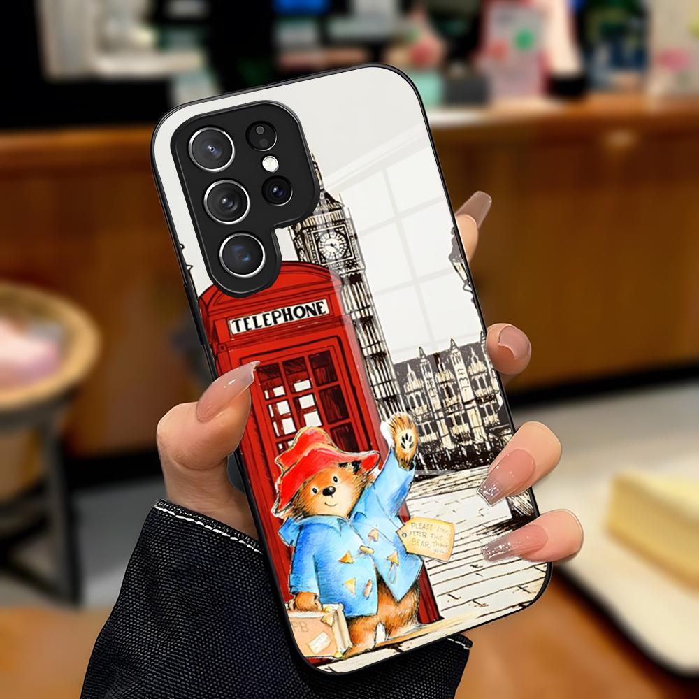 

Paddington Bear Cute Phone Case For Samsung A25 A13 A33 5G A54 A36 A35 A56 A52 A14 Shockproof Glass Cover Samsung A35