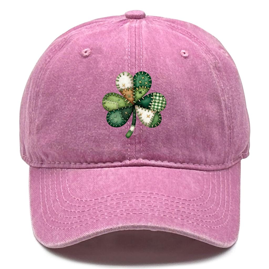 Green Heart Clover Shamrocks Printed Baseball Cap Adjustable Vintage Snapback Baseball Hat Retro Leisure Dad Hat For Hiking