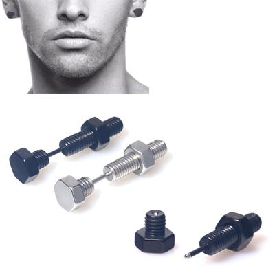 Elegante 1 Pz Uomo Donna Acciaio Inossidabile Vite Orecchini a Lobo Gioielli Piercing Corpo Regalo Gioielli