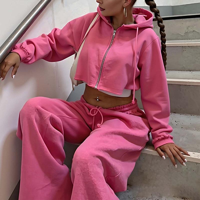 Women's Casual European American Style Hoodie Set - Versatile Long Sleeve Sportswear